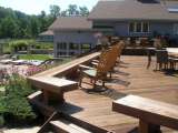 Landscape design resulted in deck overlooking hillside and patio in Solon, near Moreland Hills Ohio.